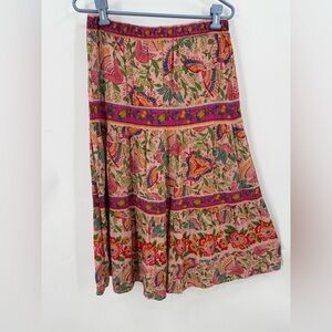 Cynthia Rowley Boho Tropic tropical-inspired collection tiered midi maxi skirt M